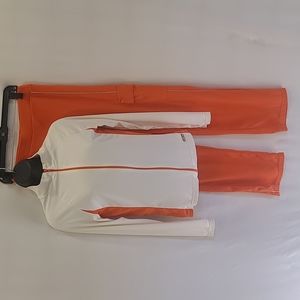Nina Bucci Track Suit  White & Orange sz Small